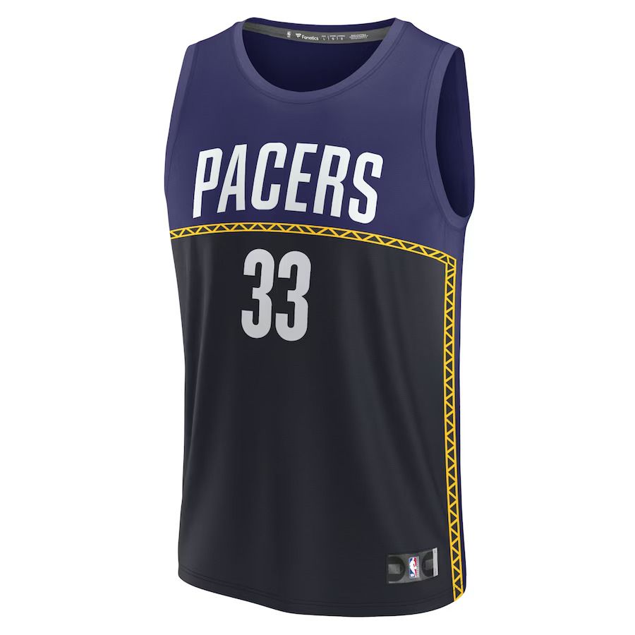Men Indiana Pacers #33 Myles Turner Fanatics Branded Blue City Edition 2022-23 Fastbreak NBA Jersey->customized nba jersey->Custom Jersey
